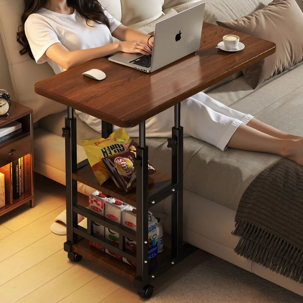 Rolling Wheeled Movable Bedside Table