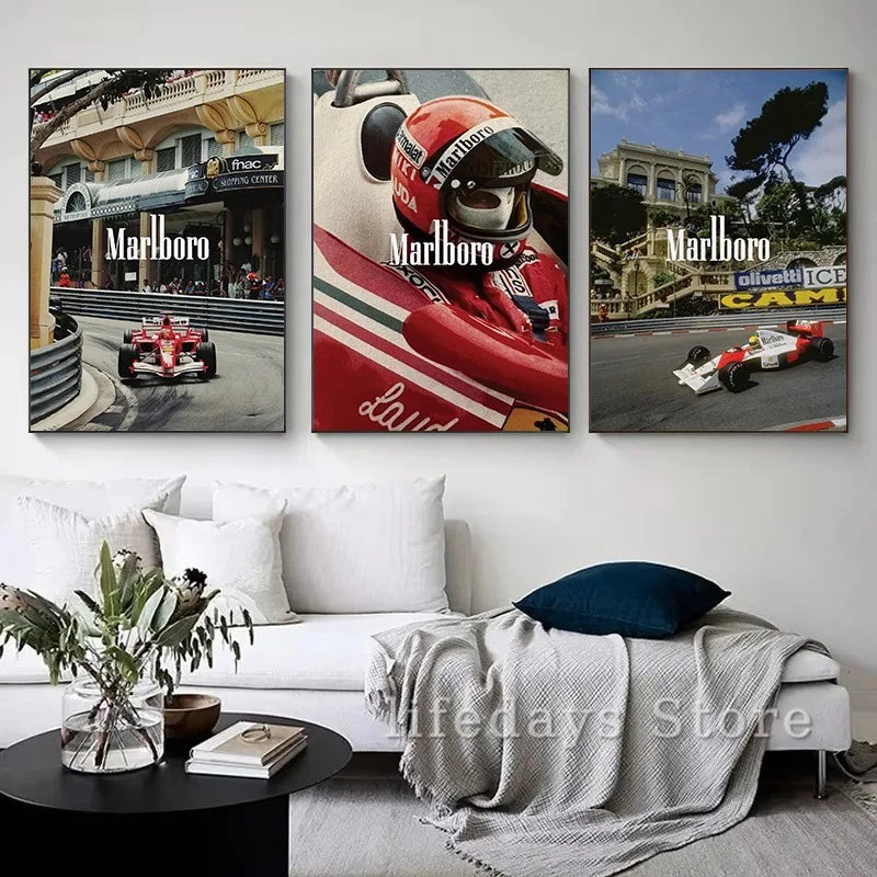 Vintage Monaco Racing Car Canvas Poster