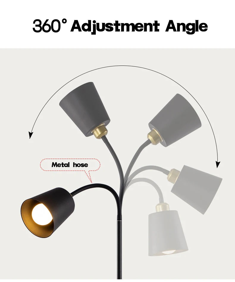 Wrought Iron Adjustable LED Standing Lamp