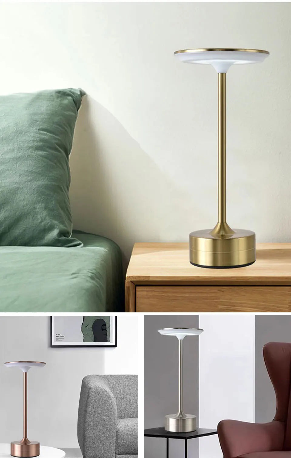 LED Touch Sensor Table Lamp – USB Rechargeable