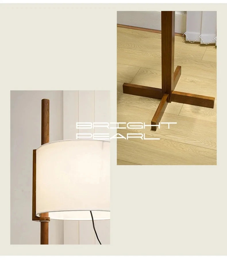 Japanese Retro Fabric Adjustable Floor Lamp