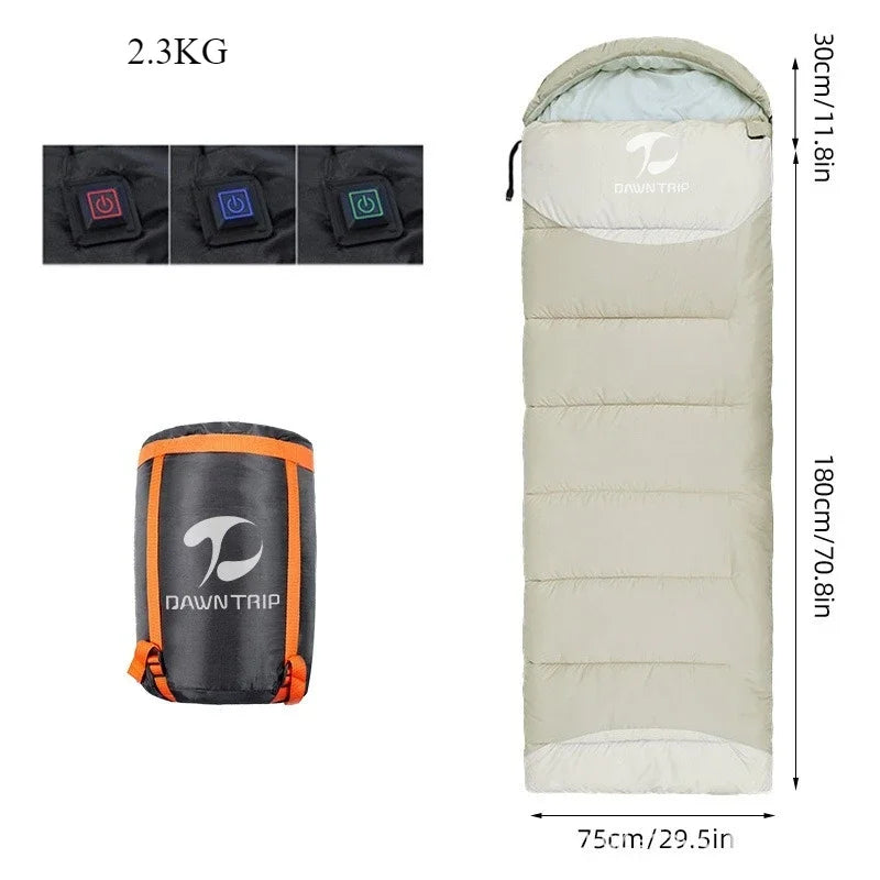 USB Heated Down Cotton Sleeping Bag