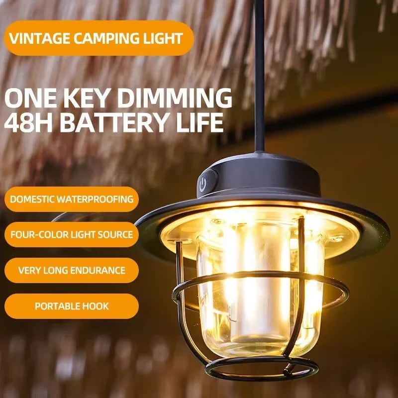 Retro Rechargeable LED Camping Lantern