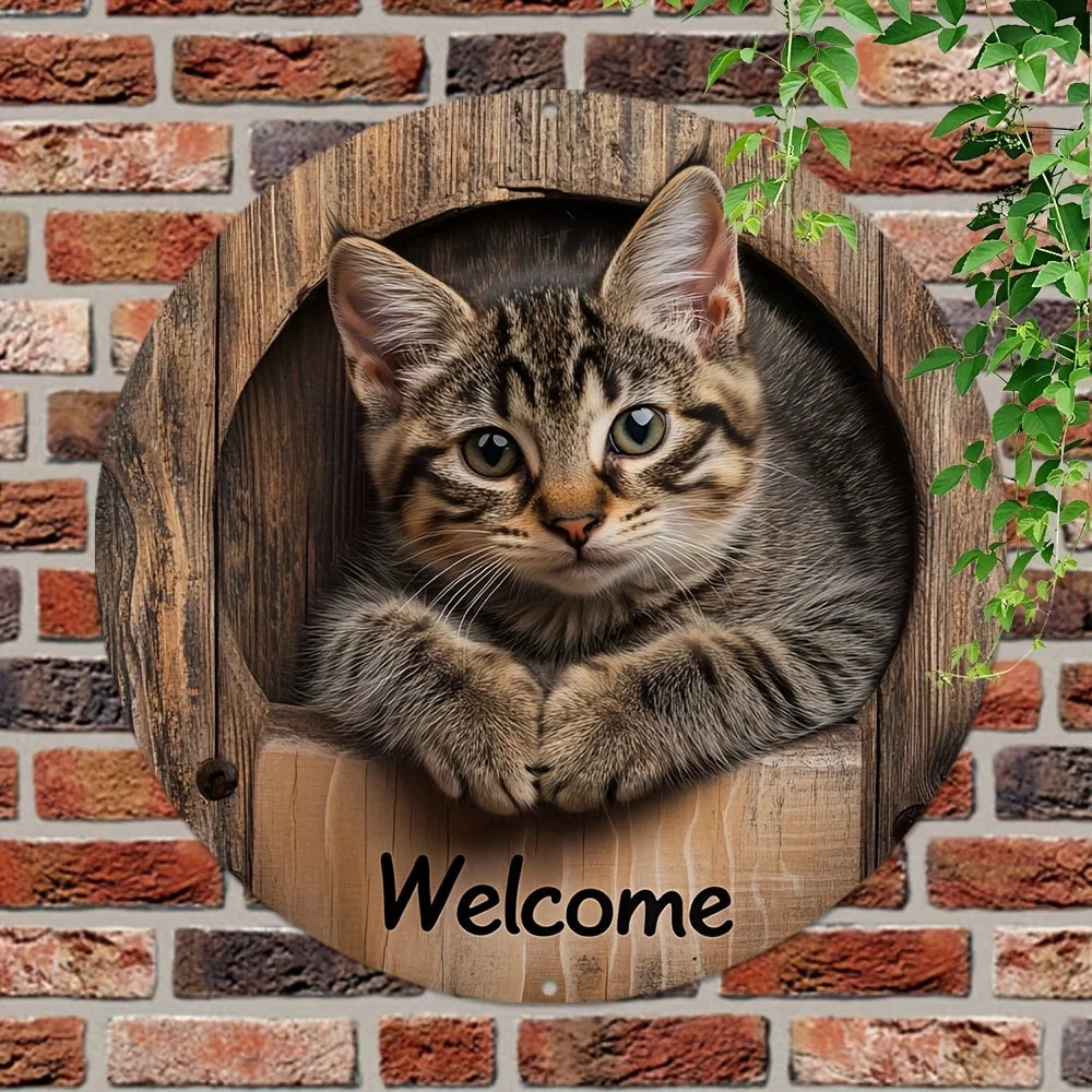 Cat Welcome Signs 2D Printed Wall Art
