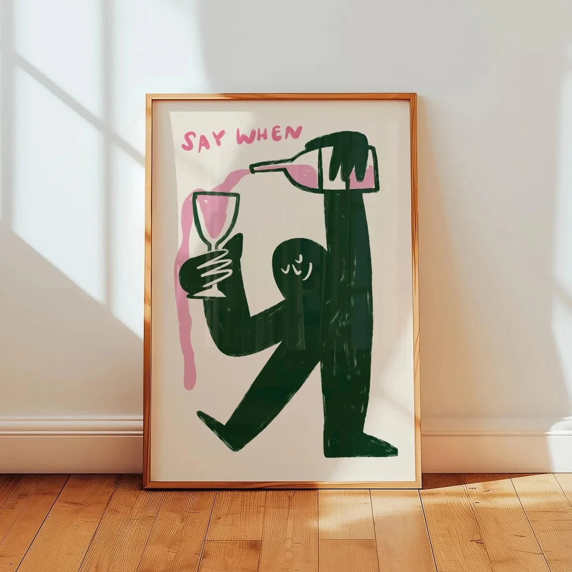 Funny Wine Wall Art Poster – Kitchen & Bar Decor
