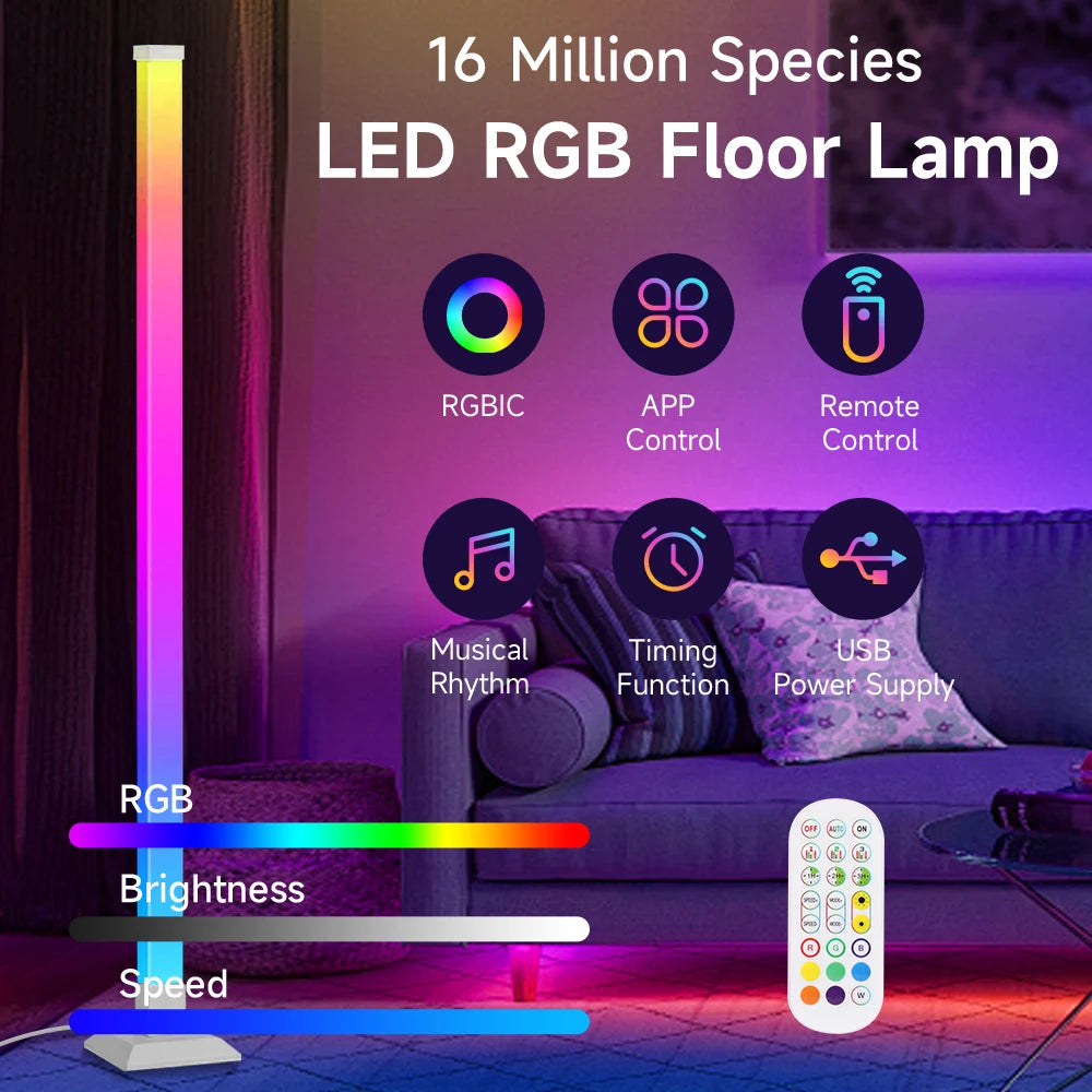 Dimmable LED Floor Lamp for Bedroom & Study