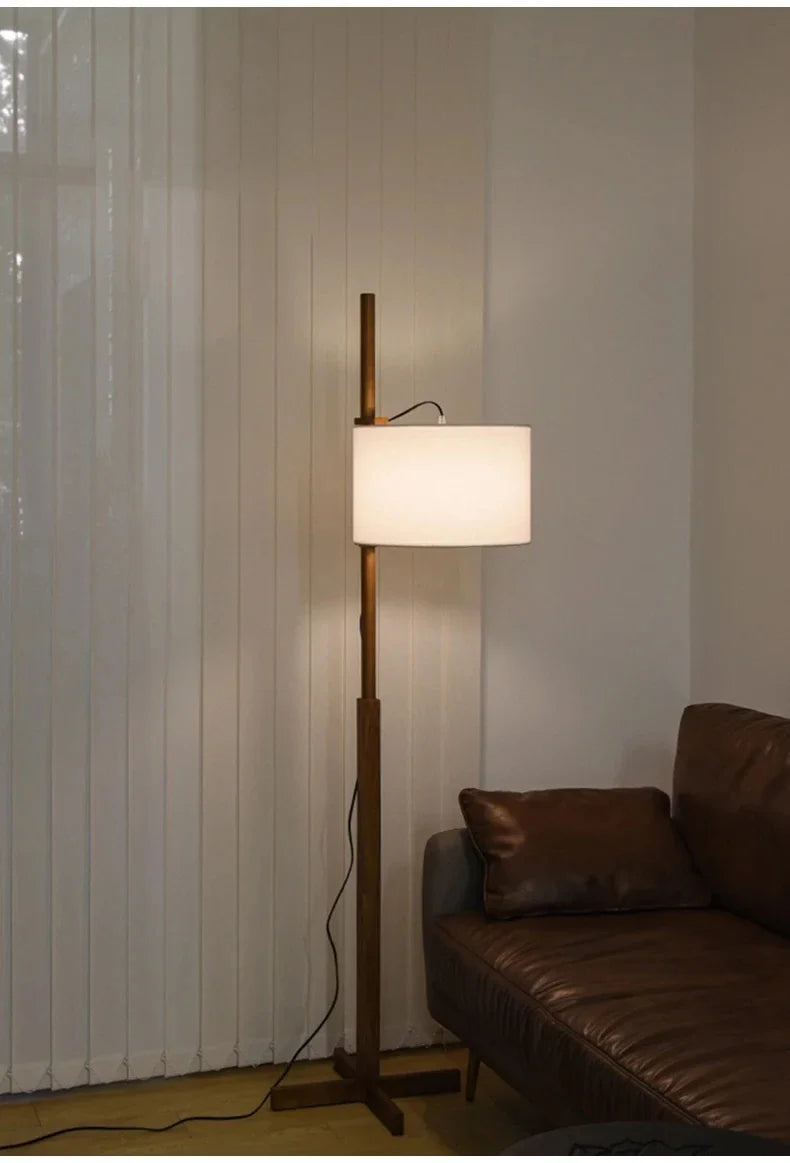 Japanese Retro Fabric Adjustable Floor Lamp