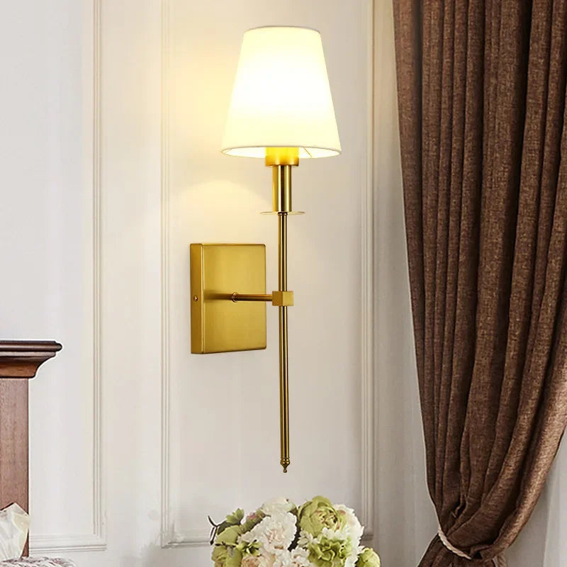 Modern LED Wall Sconce with Cloth Lampshade
