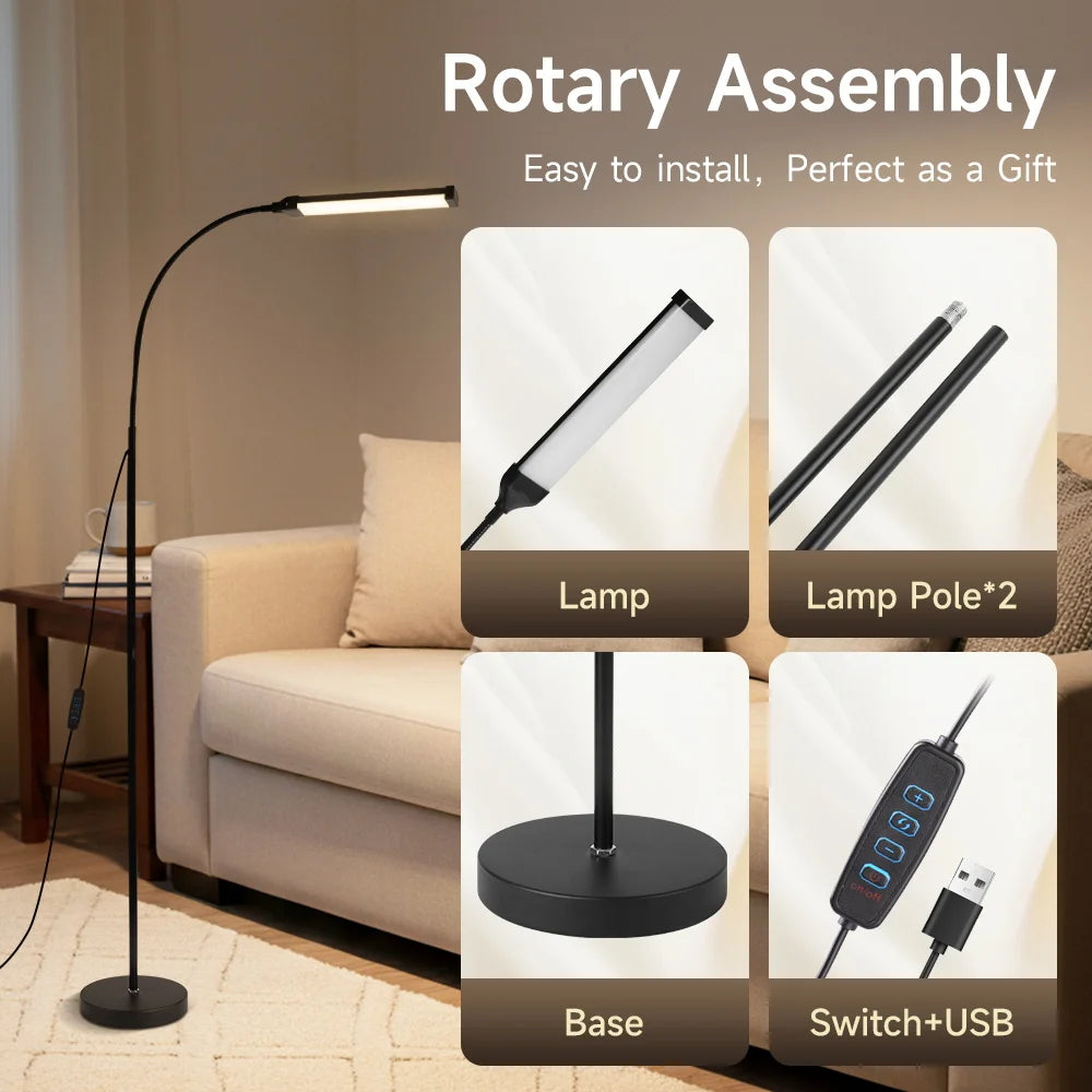 Dimmable LED Floor Lamp for Bedroom & Study