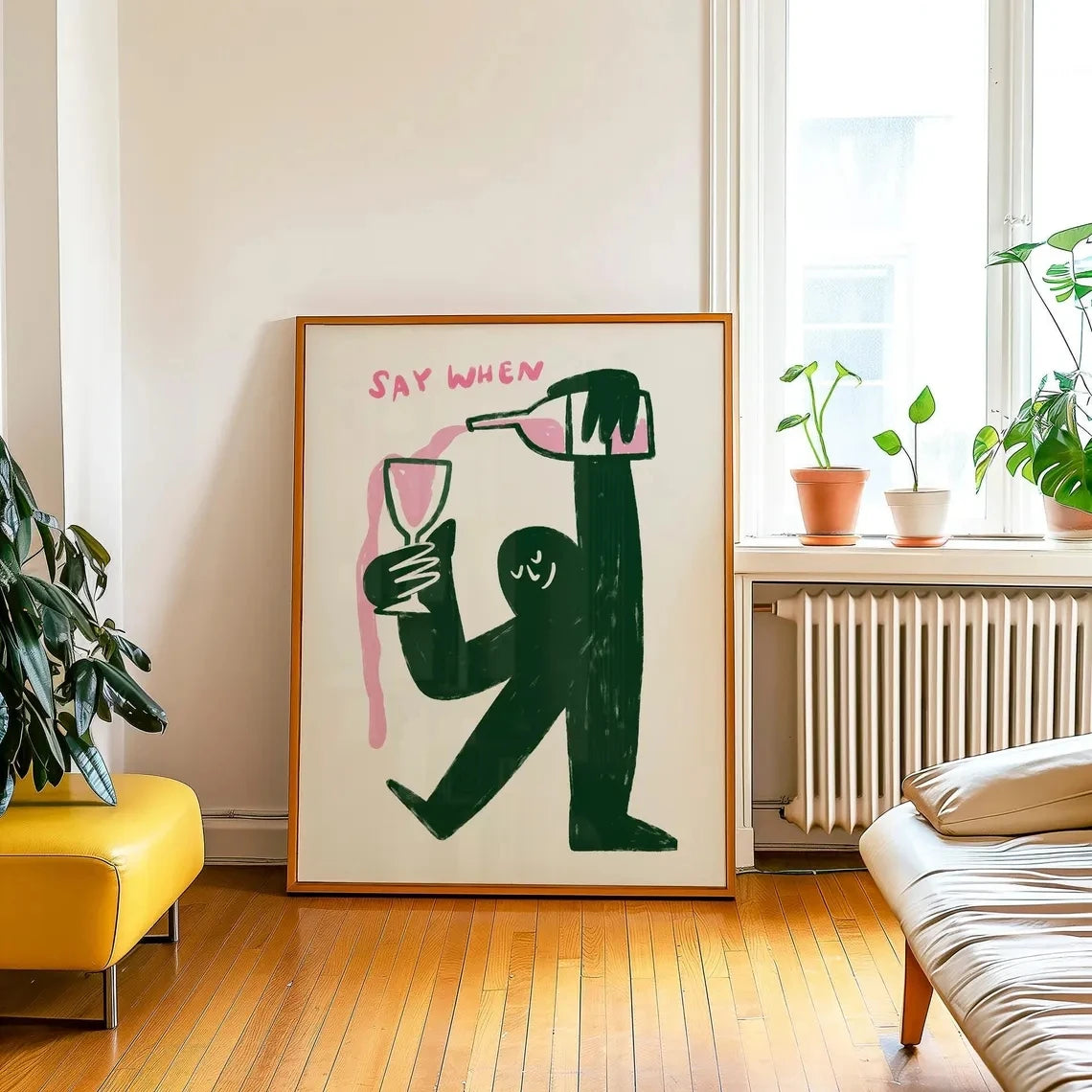 Funny Wine Wall Art Poster – Kitchen & Bar Decor