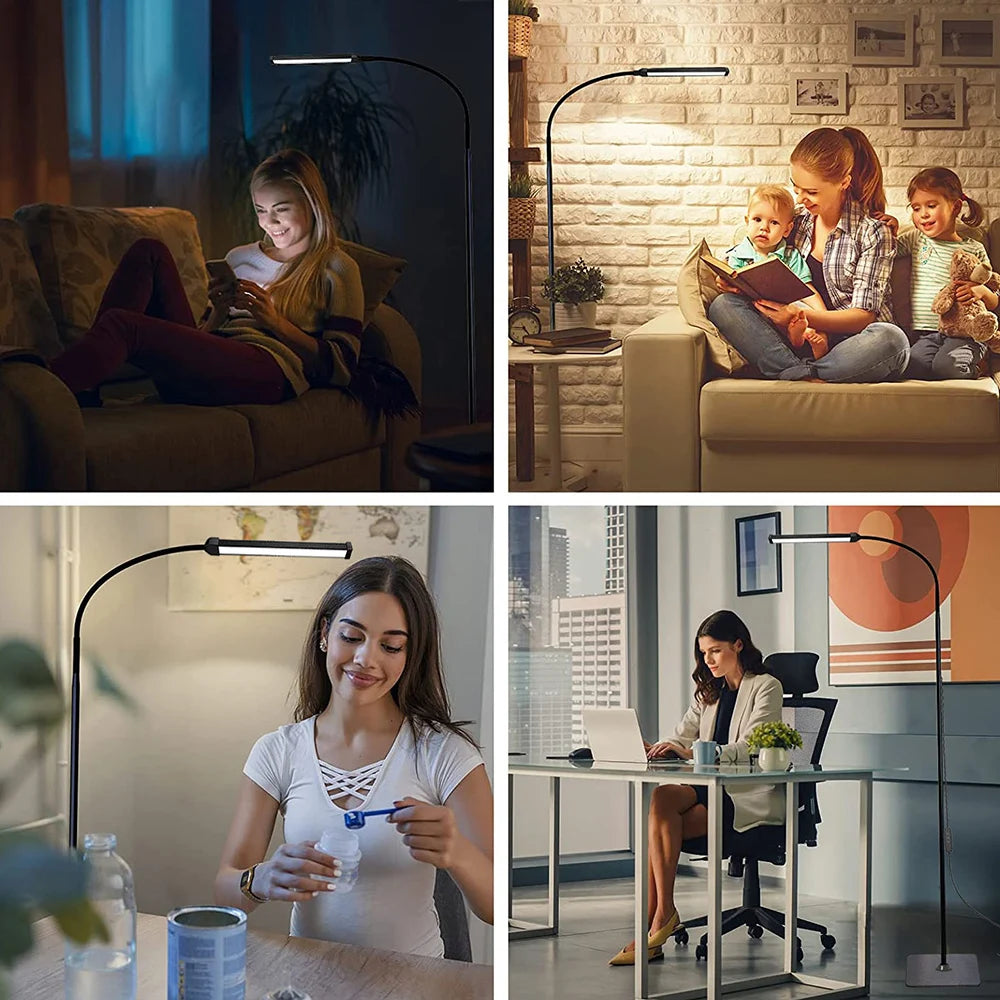 Dimmable Gooseneck LED Floor Lamp – Bedroom & Office