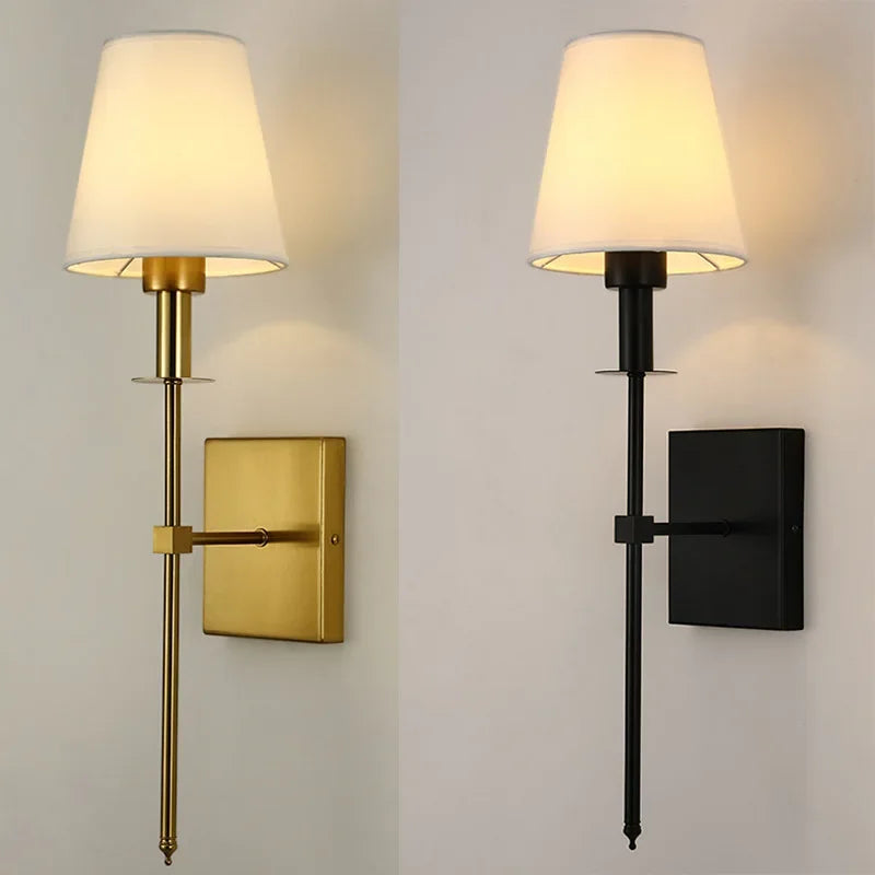 Modern LED Wall Sconce with Cloth Lampshade