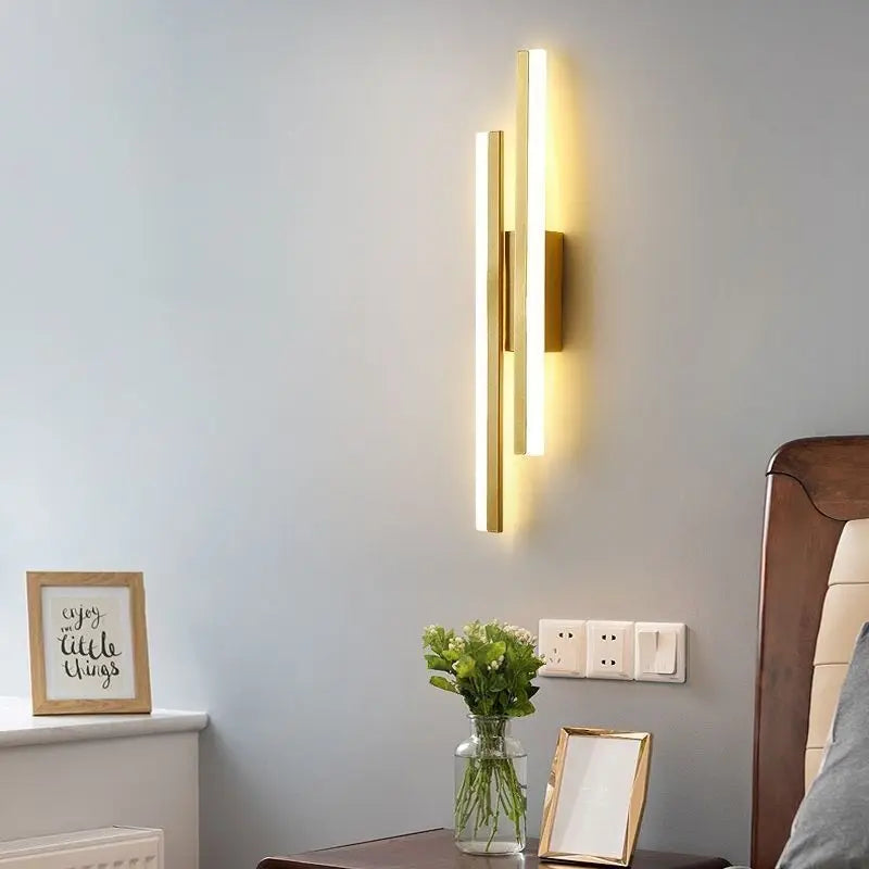 LED Bedroom Wall Sconce – Copper Pipe Acrylic Shade