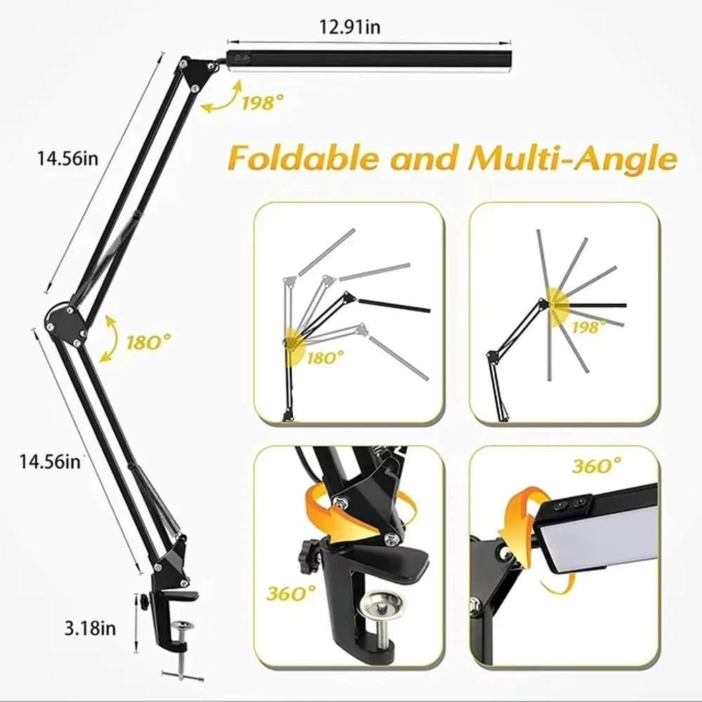Rocker Arm LED Desk Lamp – 10 Brightness Levels