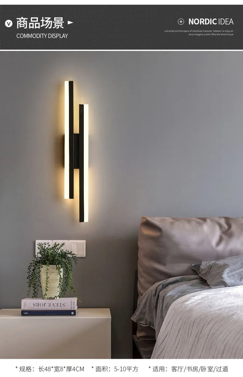 LED Bedroom Wall Sconce – Copper Pipe Acrylic Shade