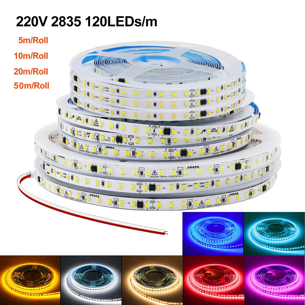 220V Flexible Adhesive LED Strip Light