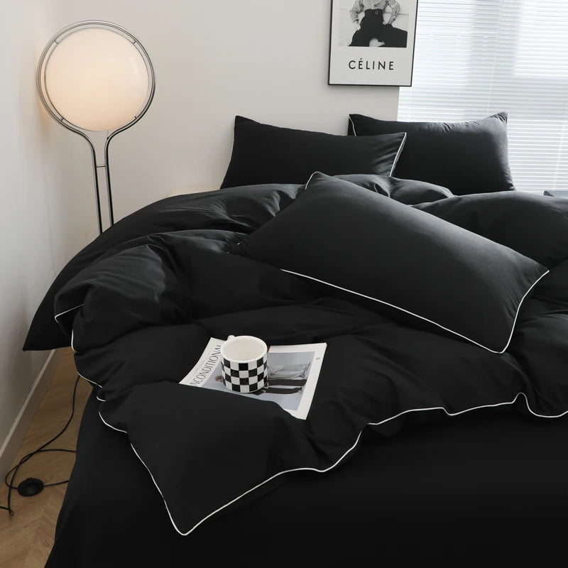 Plain Black Bedding Set – All Sizes