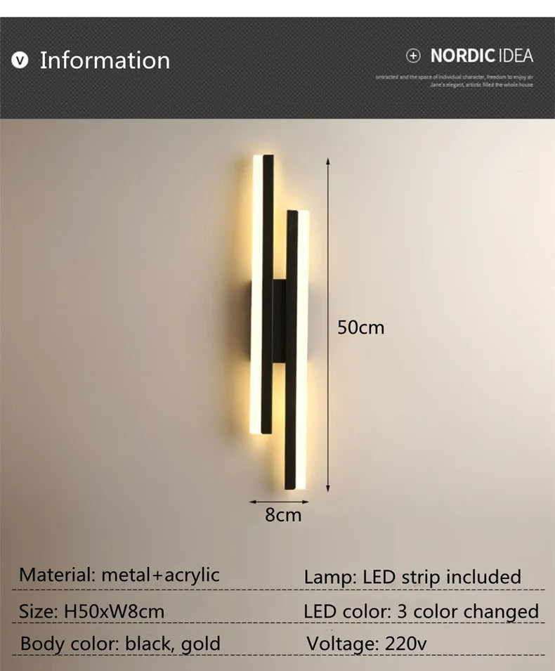 LED Bedroom Wall Sconce – Copper Pipe Acrylic Shade