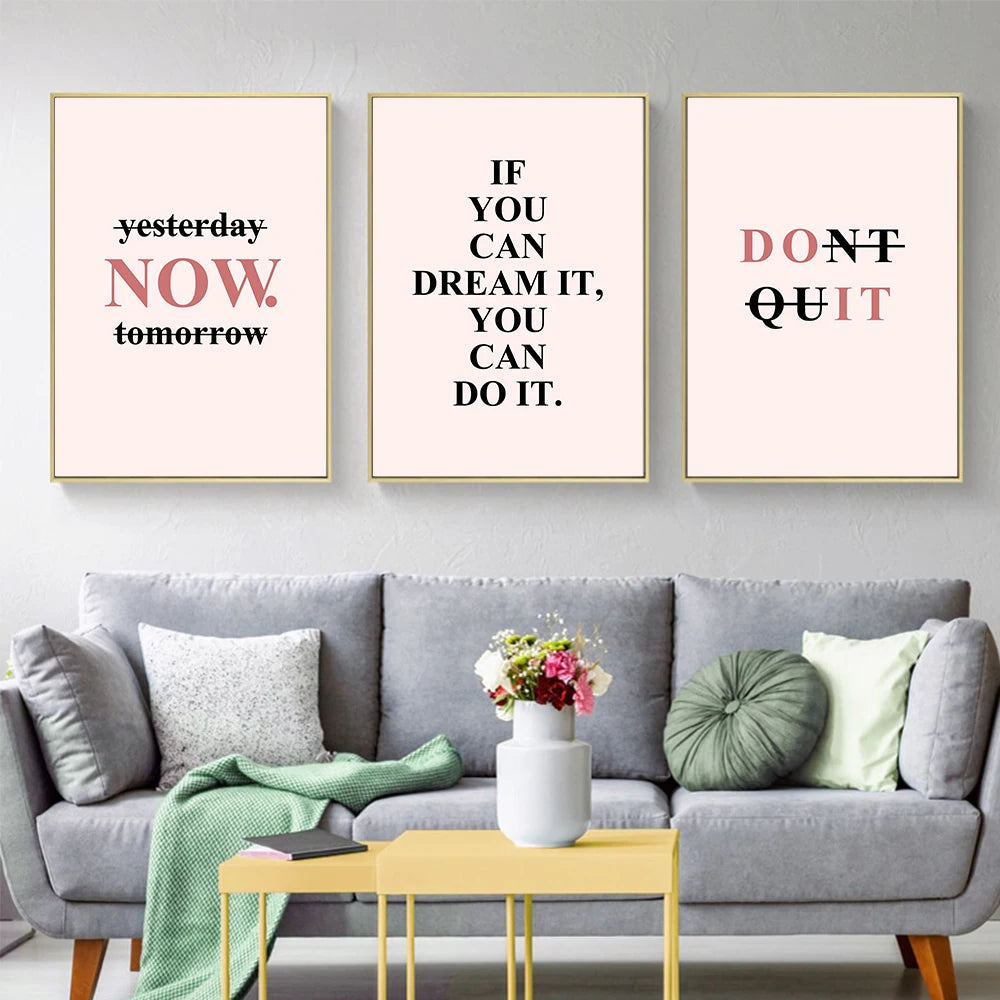Motivational Quotes Canvas Wall Art Poster
