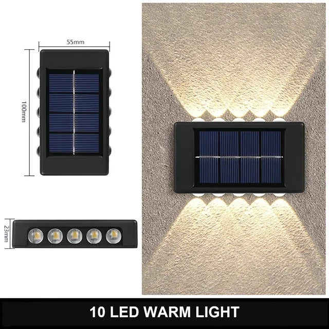 Solar Outdoor Wall Lamp – Warm White Waterproof