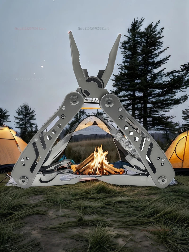 24-in-1 Camping Multitool with Knife & Bits