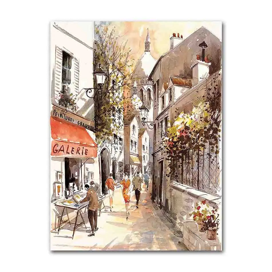Abstract City Street Landscape Canvas Print