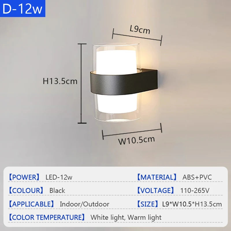 Modern LED Outdoor Courtyard Wall Lamp – Waterproof
