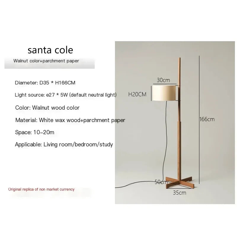 Japanese Retro Fabric Adjustable Floor Lamp