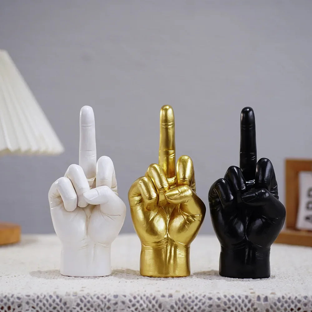 Hip Hop Middle Finger Resin Desk Ornament
