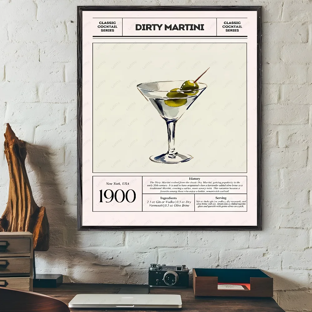 Cocktail & Wine Art Poster – Bar Wall Decor