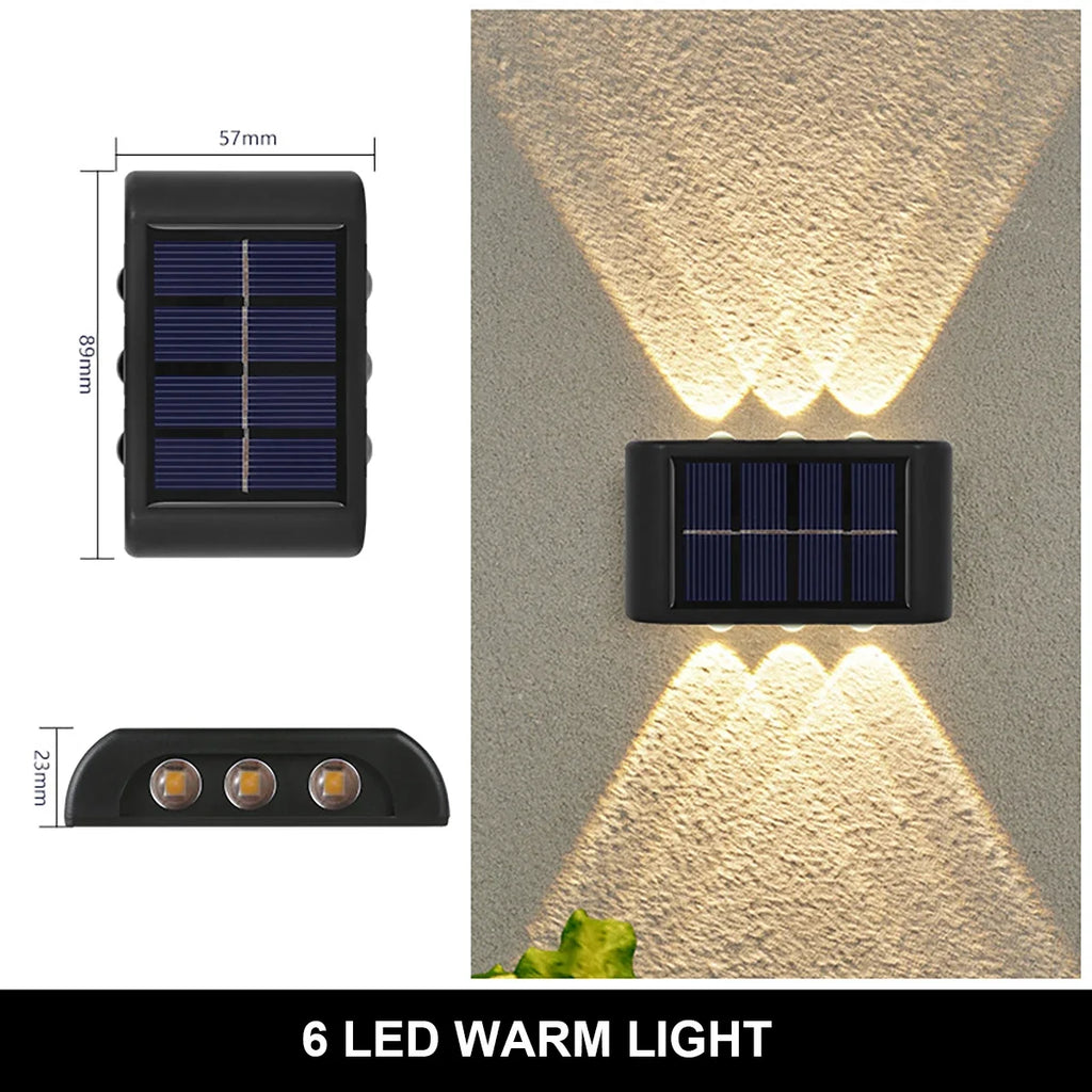 Solar Outdoor Wall Lamp – Warm White Waterproof