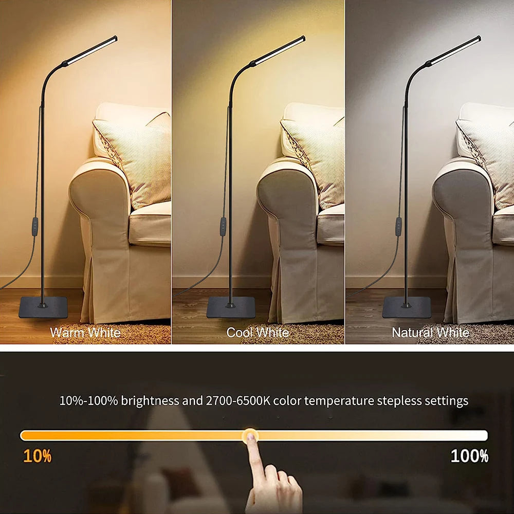 Dimmable Gooseneck LED Floor Lamp – Bedroom & Office