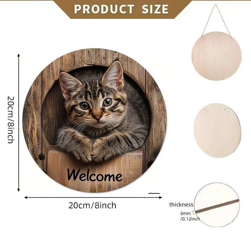 Cat Welcome Signs 2D Printed Wall Art
