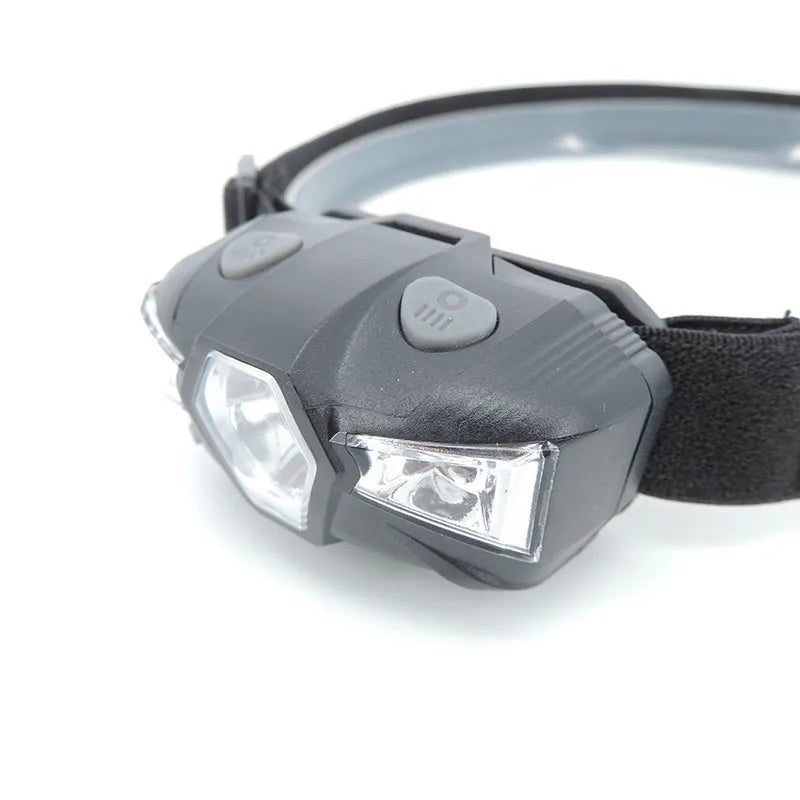 Compact 3-LED Headlamp for Hiking & Camping