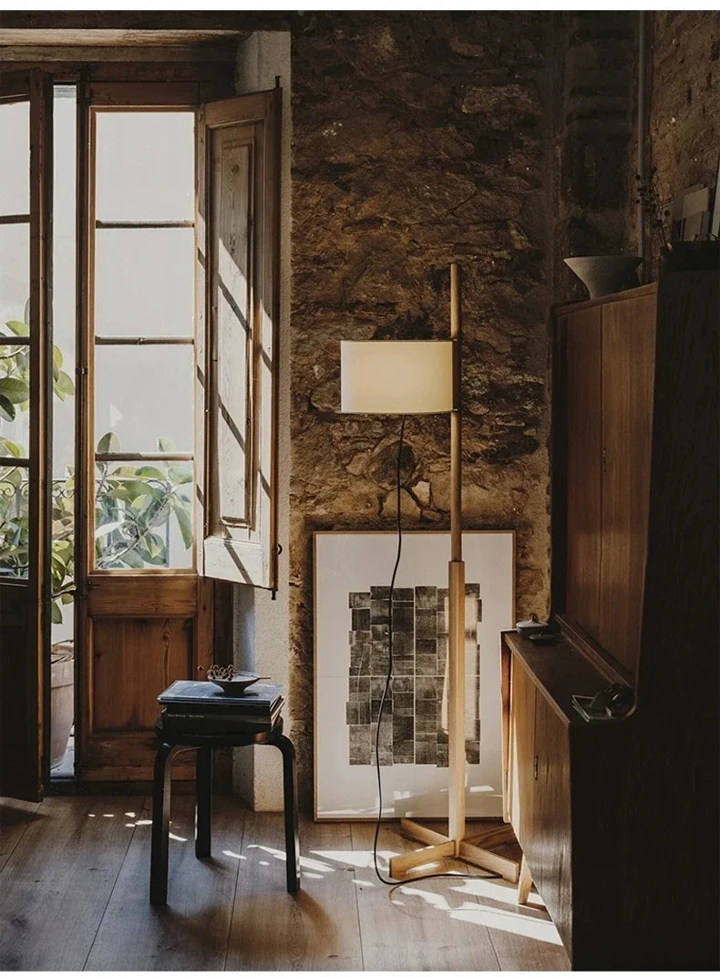 Japanese Retro Fabric Adjustable Floor Lamp