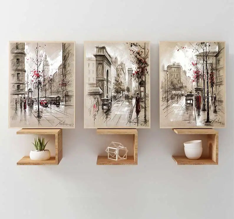 Abstract City Street Landscape Canvas Print