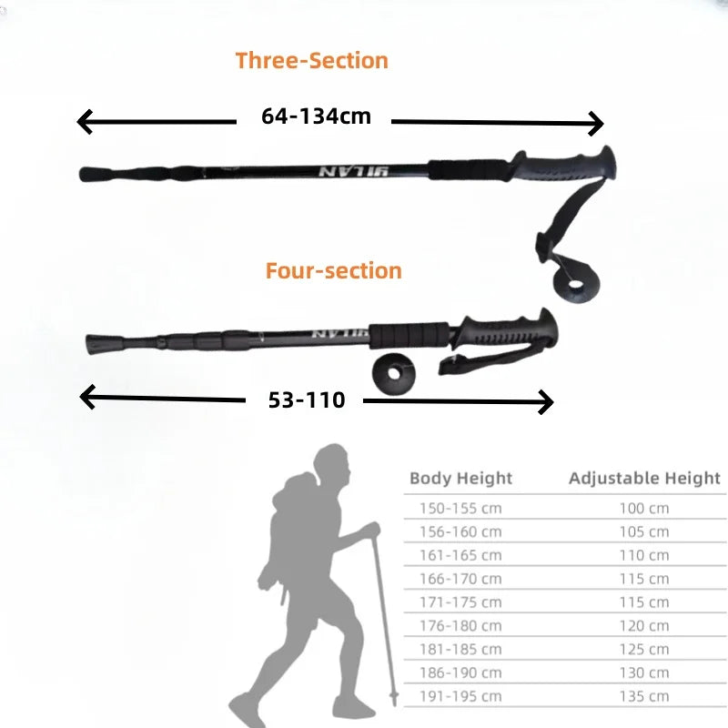 Collapsible Anti-Shock Hiking Trekking Poles