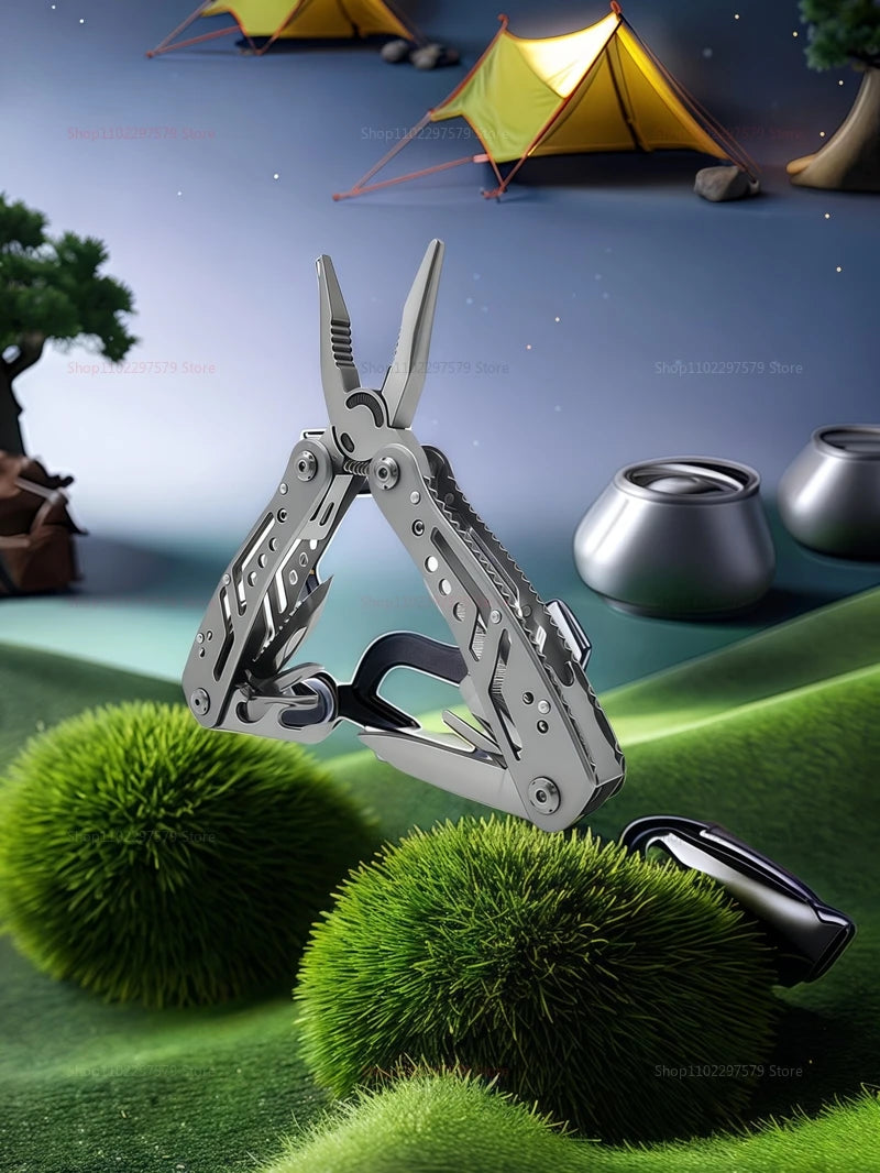 24-in-1 Camping Multitool with Knife & Bits