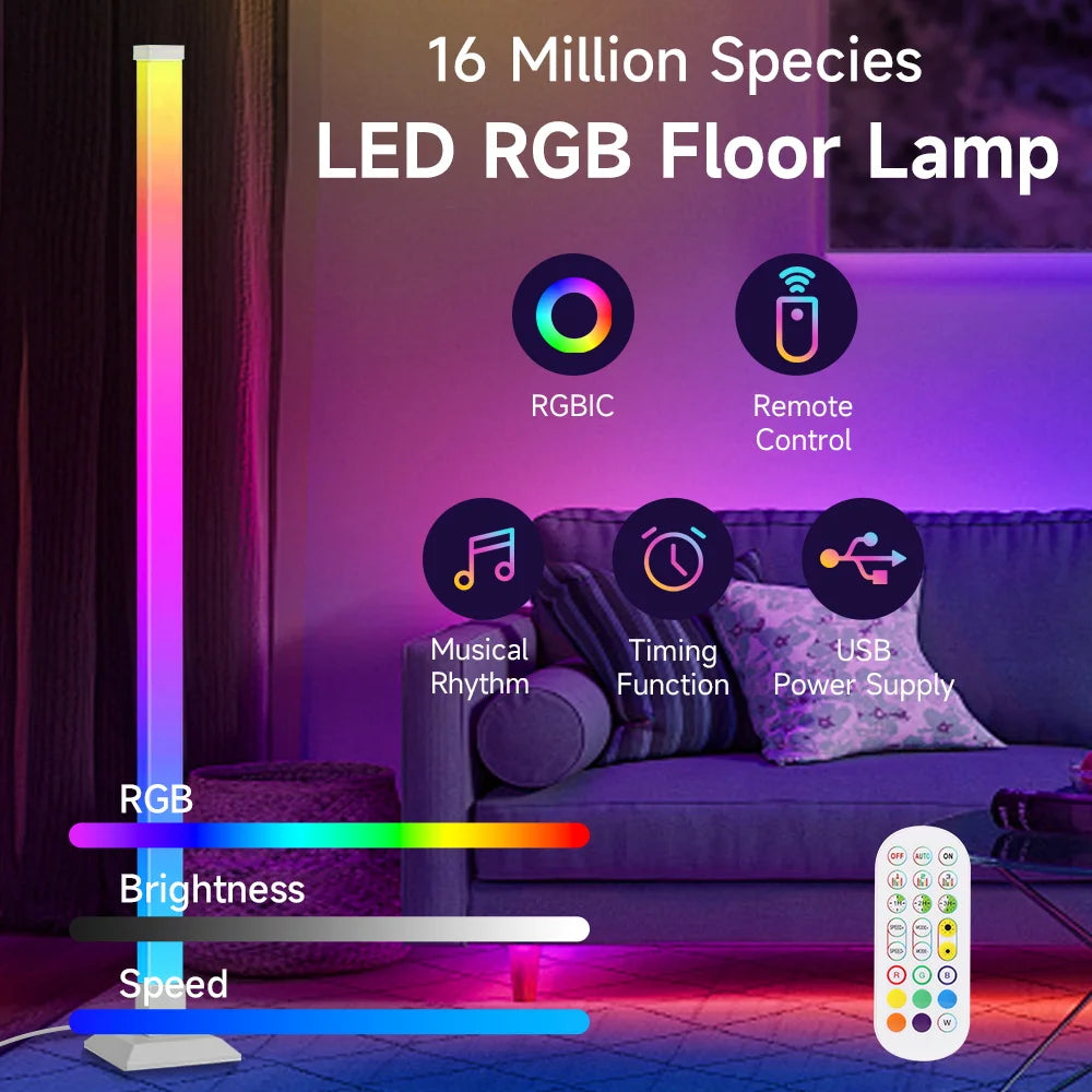Dimmable LED Floor Lamp for Bedroom & Study
