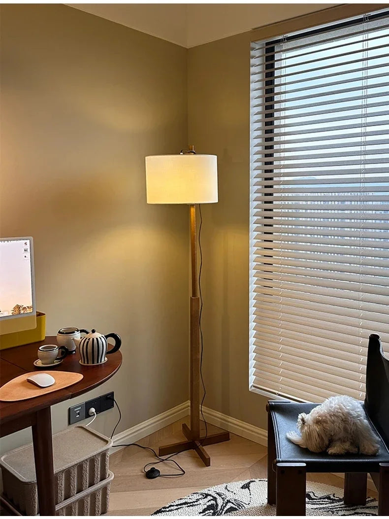 Japanese Retro Fabric Adjustable Floor Lamp