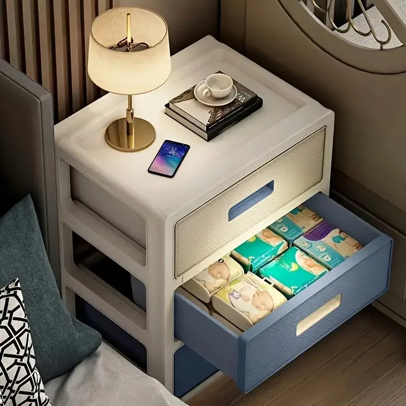 Modern Minimalist Bedside Table with Drawers