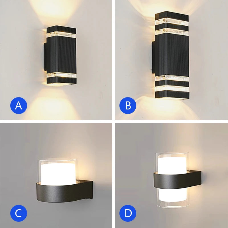 Modern LED Outdoor Courtyard Wall Lamp – Waterproof