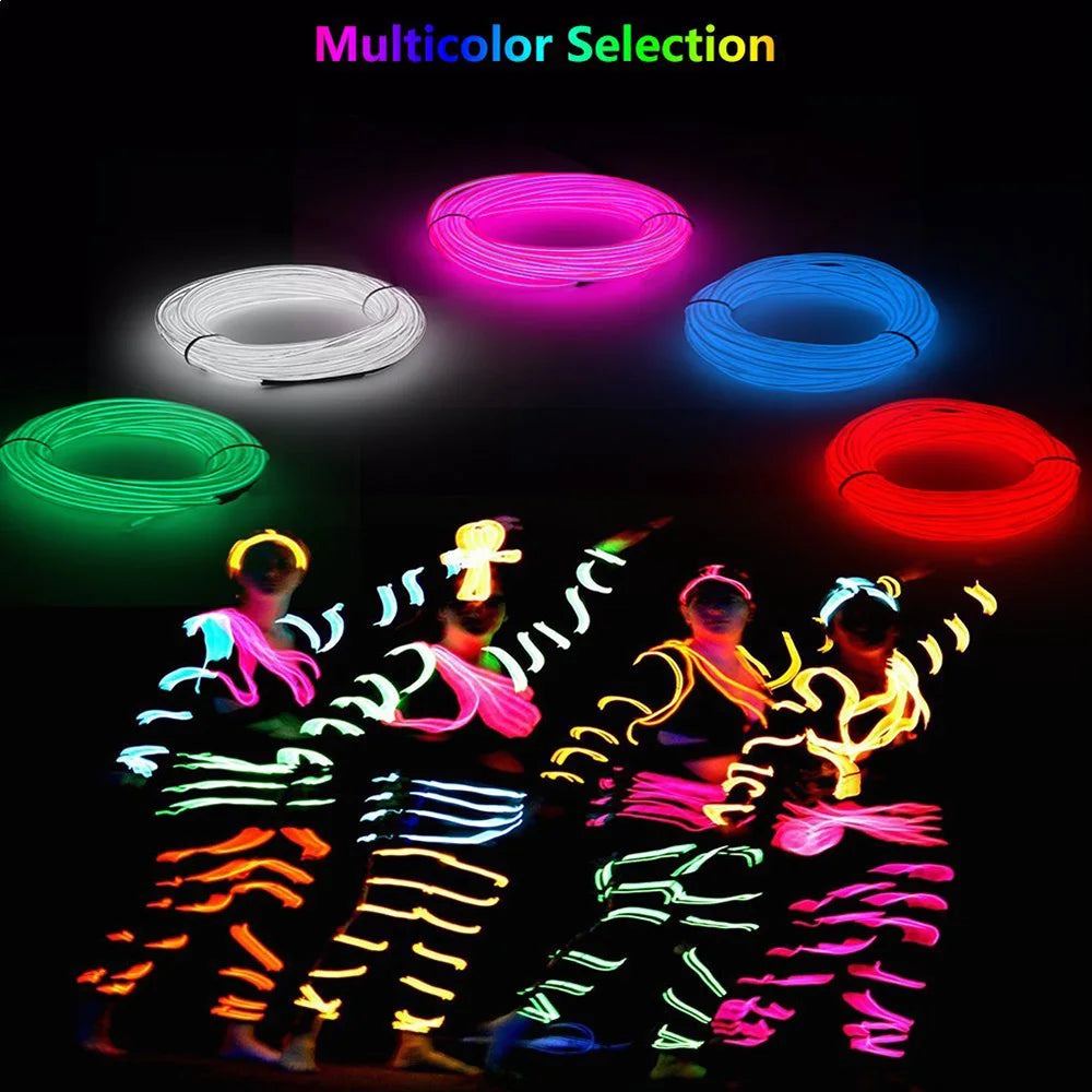 Neon Glow LED Wire Light Strip – Multicolour