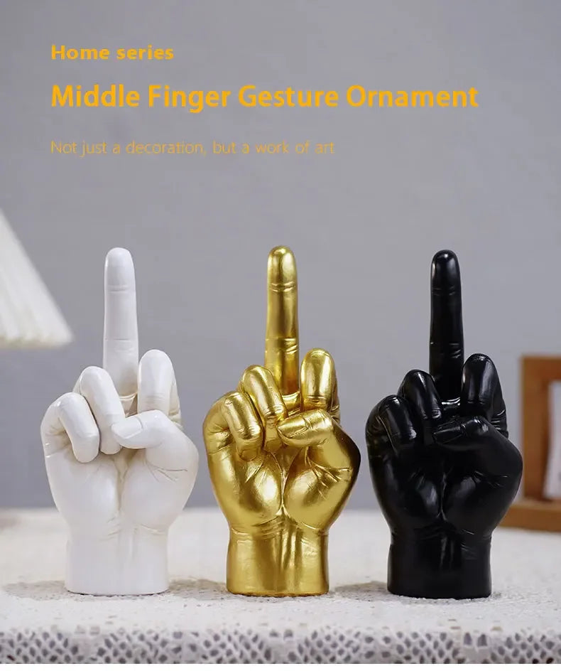 Hip Hop Middle Finger Resin Desk Ornament
