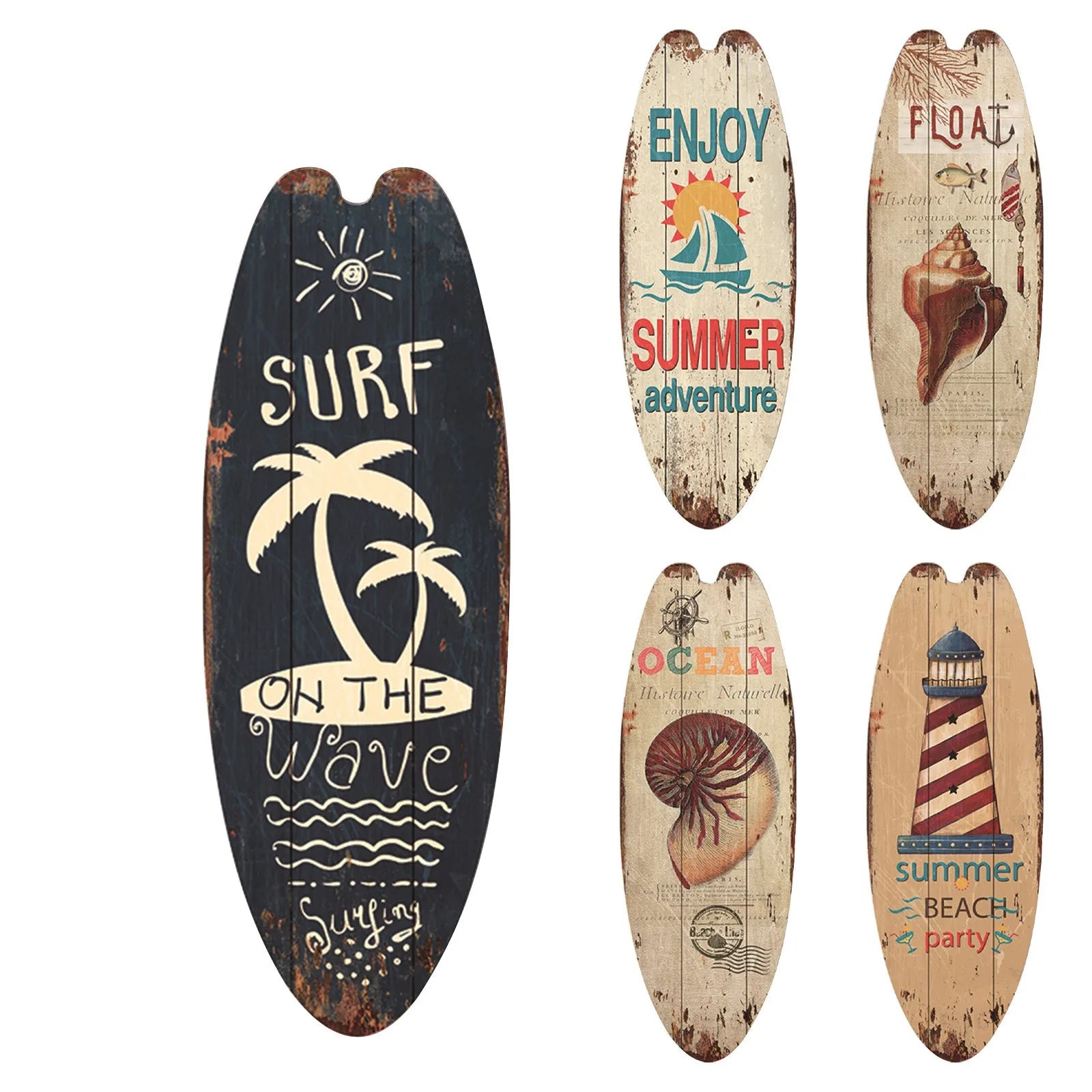Wooden Surfboard Wall Sign