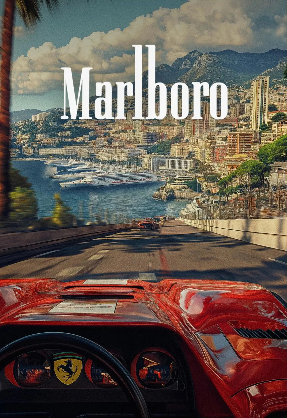 Vintage Monaco Racing Car Canvas Poster