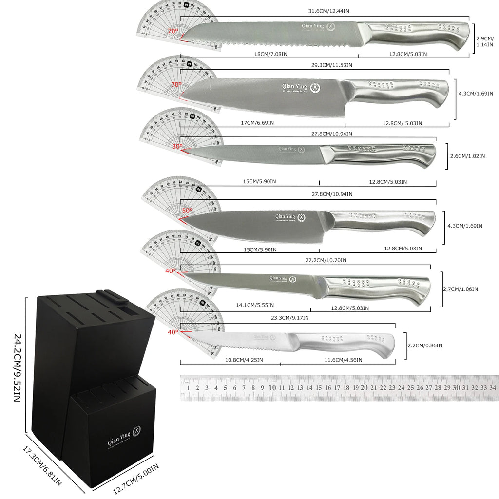 14-Piece Stainless Steel Kitchen Knife Set