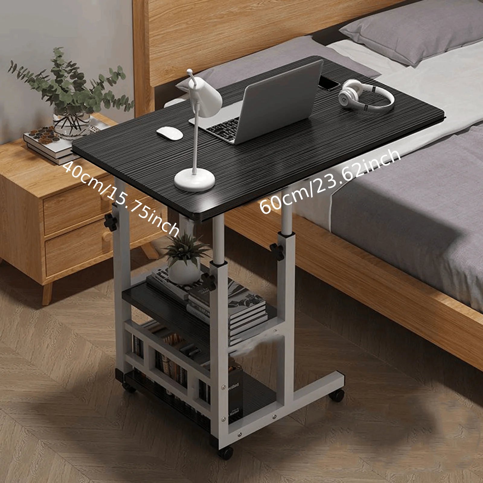 Rolling Wheeled Movable Bedside Table