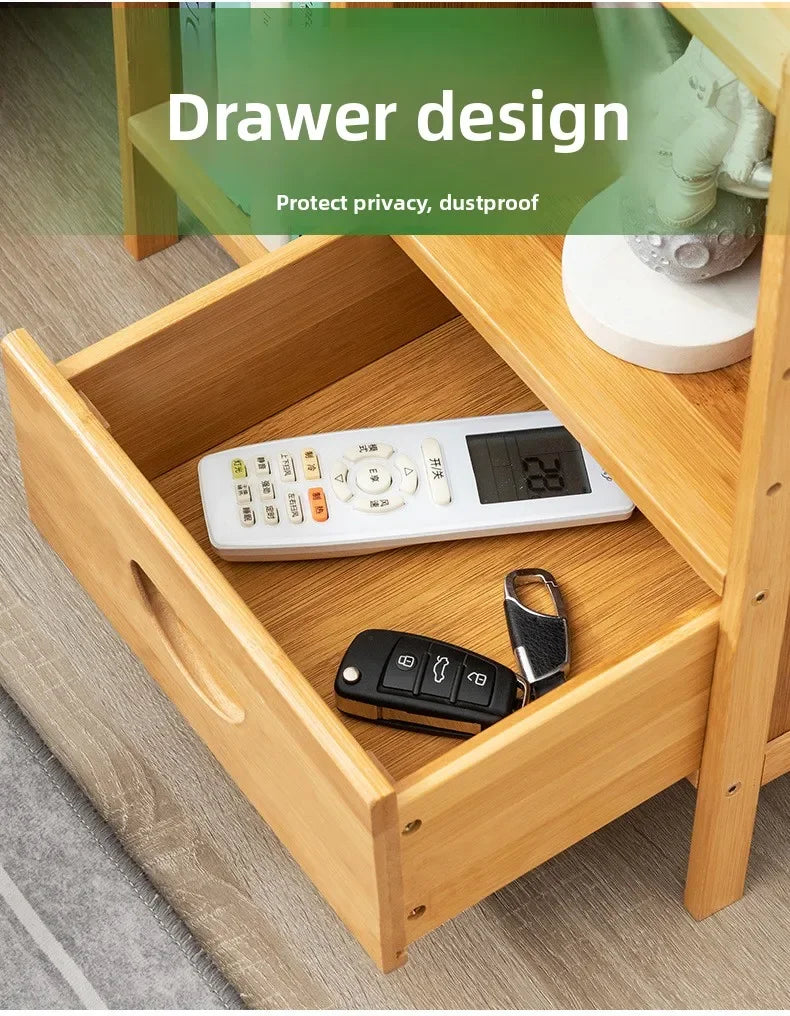 Simple Solid Wood Bedside Storage Cabinet