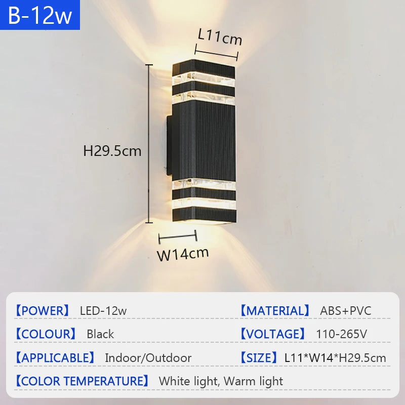 Modern LED Outdoor Courtyard Wall Lamp – Waterproof